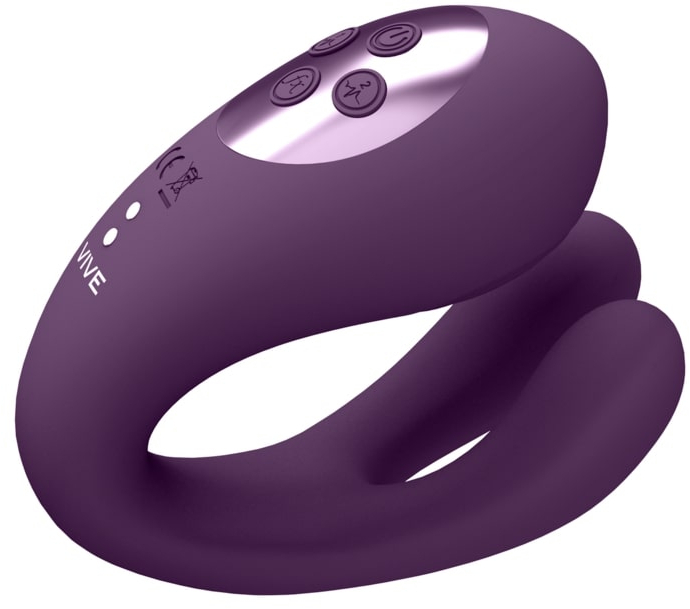 Вибратор для двоих "Vive Yoko" мега мощный, фиолетовый 